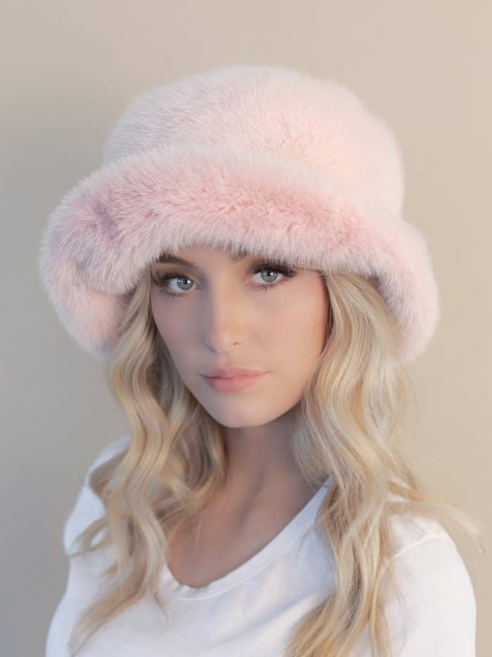pink mink bucket hat