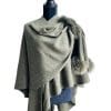 Wool Cape With Fox gray tied