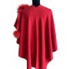 red Wool Cape With Fox