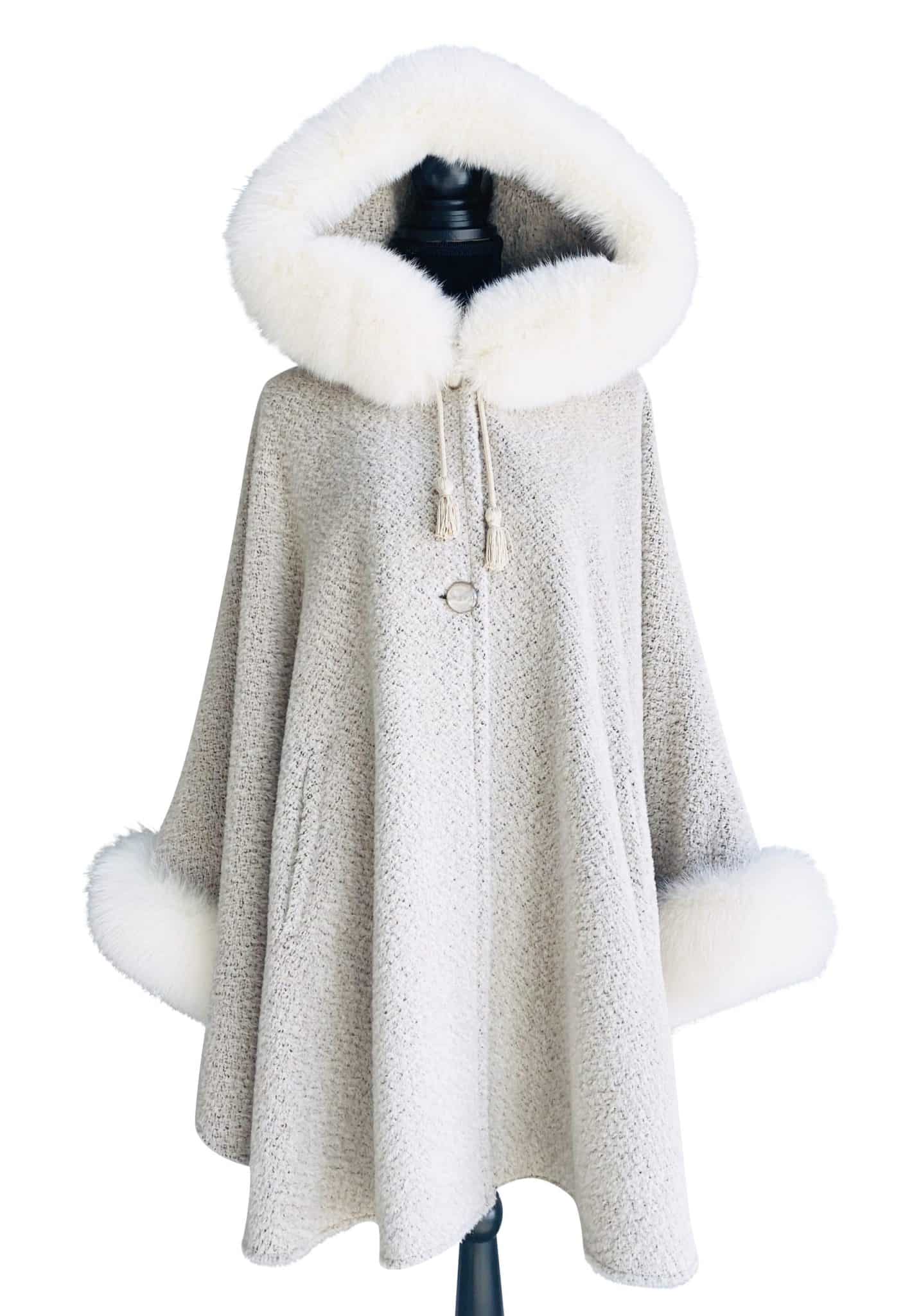 Camel Alpaca with Fox Trim cape