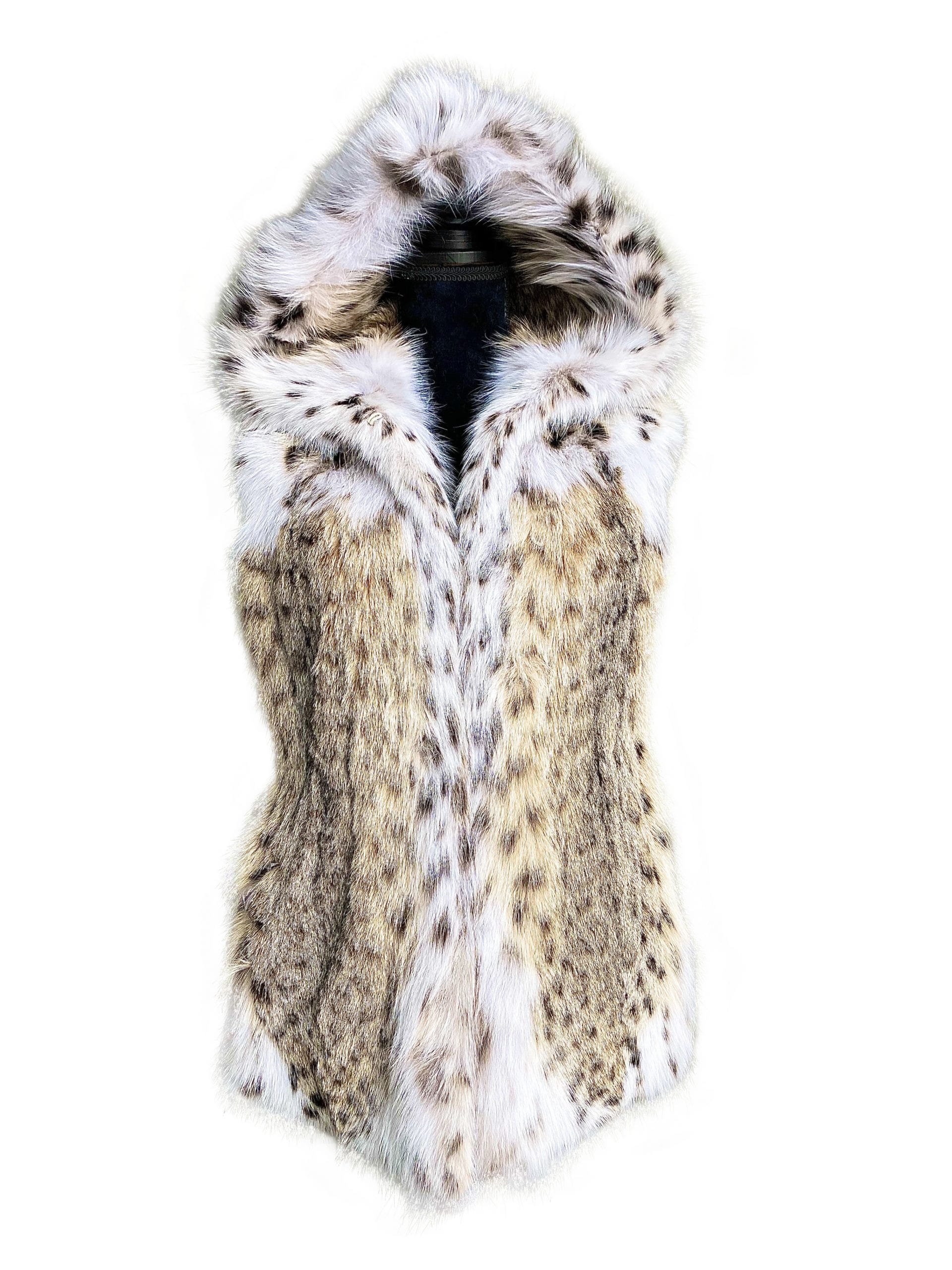 Alaskan Cat Lynx Vest with Hood - Sitka Fur Gallery
