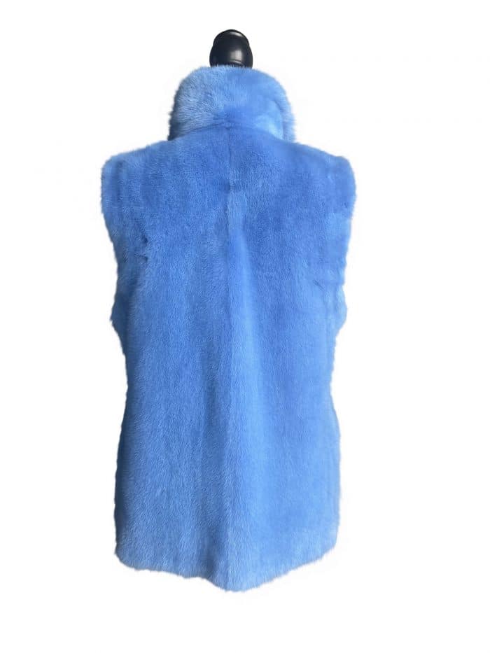 sky blue Natural Barguzin Russian Sable vest