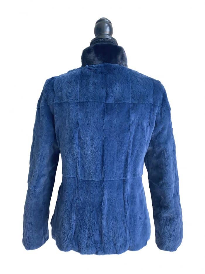 fur side out of a Ultra Light Weight Plucked Mink Reversible To Italian Microfiber