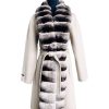 light colored front view Loro Piana Cashmere with Chinchilla Trim