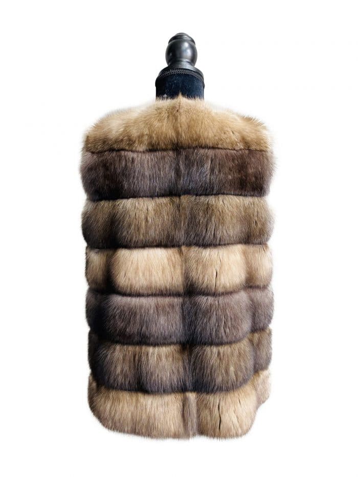 3 NATURAL COLORED RUSSIAN SABLE VEST back view