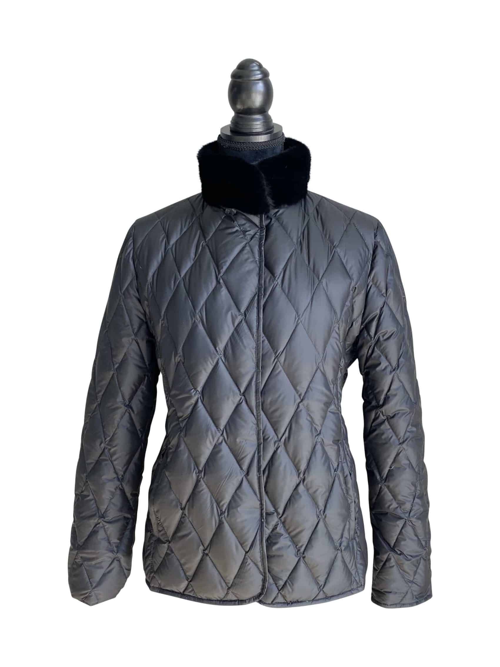 Front view Ultra Light Weight Plucked Mink Reversible To Italian Microfiber