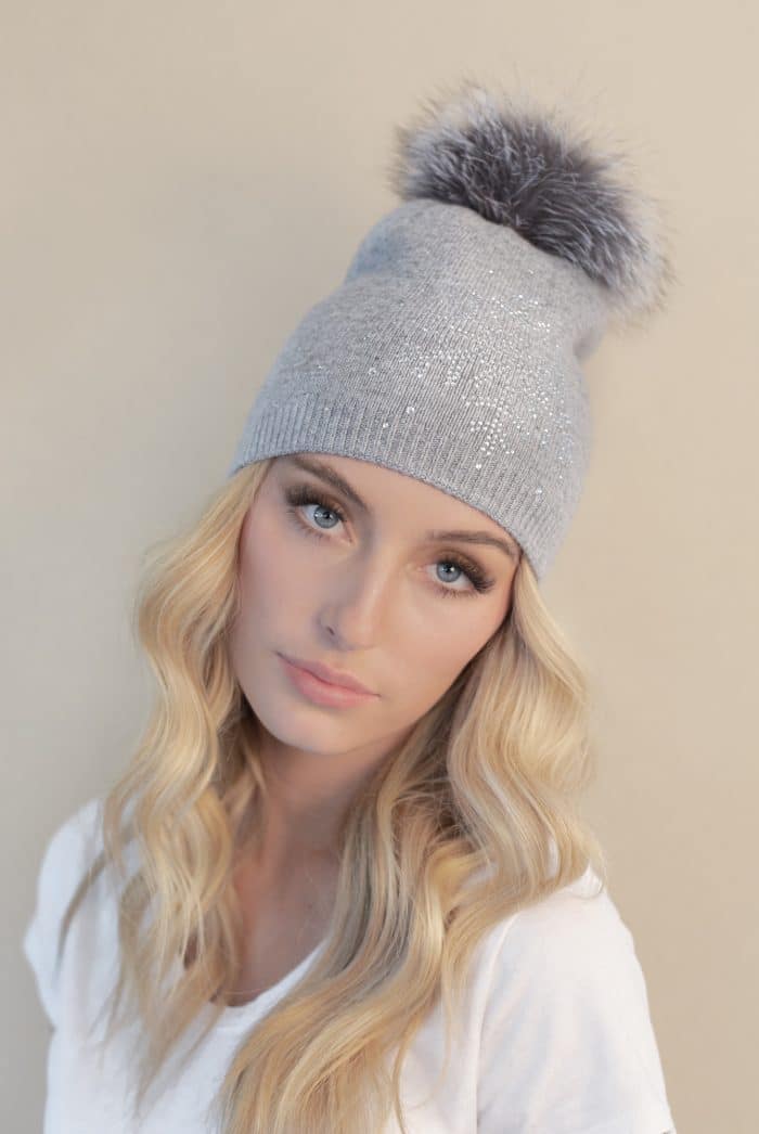 gray snow flake hat