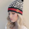 white leopard print Camouflage Hat with Fox Pom Pom