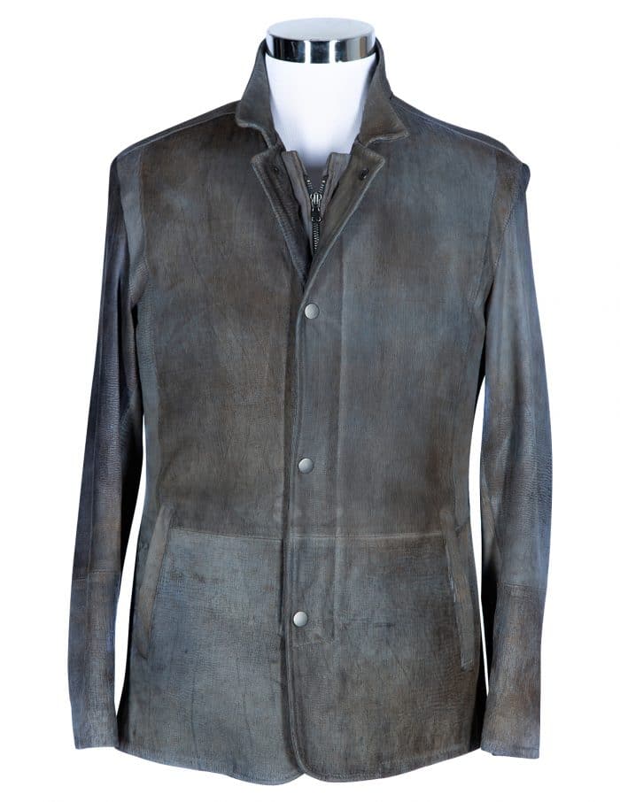 front of a Mens Italian Lamb Leather Jacket- 28"