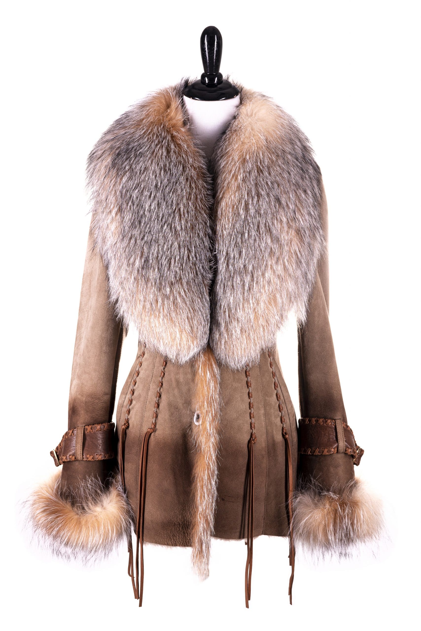 Shearling Jacket With Crystal Fox - Sitka Fur Gallery