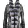 Russian Broadtail Reversible to Shearling with Dyed Chinchilla Tuxedo collar