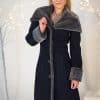 38" Lightweight Fitted Merino Shearling with Hood darker color