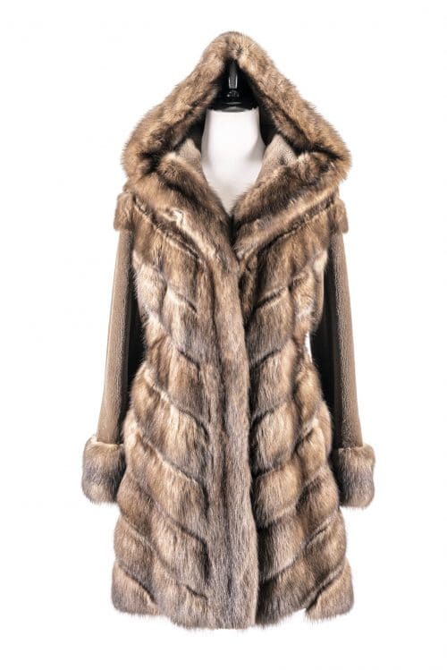Sable Body With Sheared Mink Sleeves and Inserts