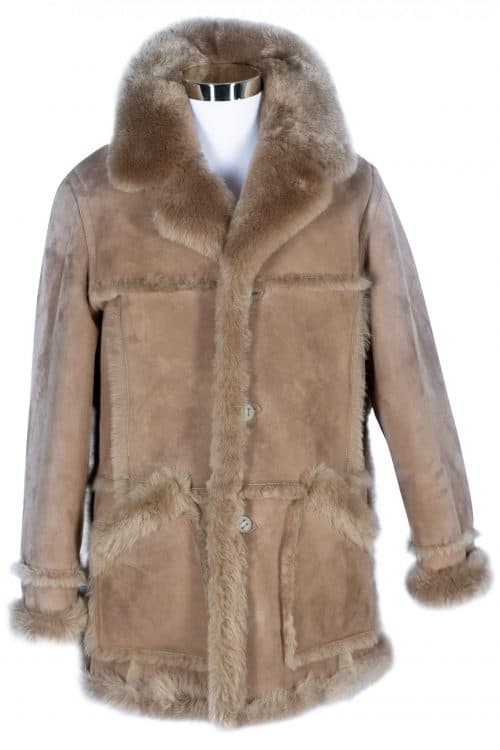 34” Reversible Mens Toscana Shearling front view