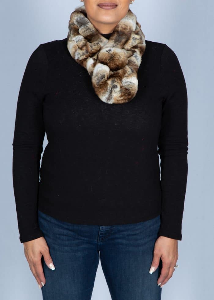 Fur scarf on a woman