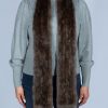 long brown fur scarf on woman