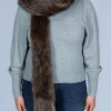 long brown fur scarf