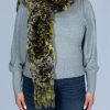 yellow and gray puffy scarf