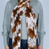 brown and gray long scarf crossed