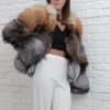 Natural tri colored fox coat