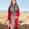 Super Fine wool stroller with natural Silver Fox collar