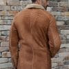 back of a distressed spanish shearling
