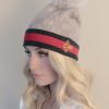 WOOL & FOX HAT WITH BEE EMBROIDER FOX POM POM