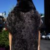The Galiva - Reversible South West African Astrakhan Coat - Marrone - Chinchilla side out - Back