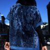 The Galiva - Reversible South West African Astrakhan Coat - Jeans - Chinchilla side out - Back