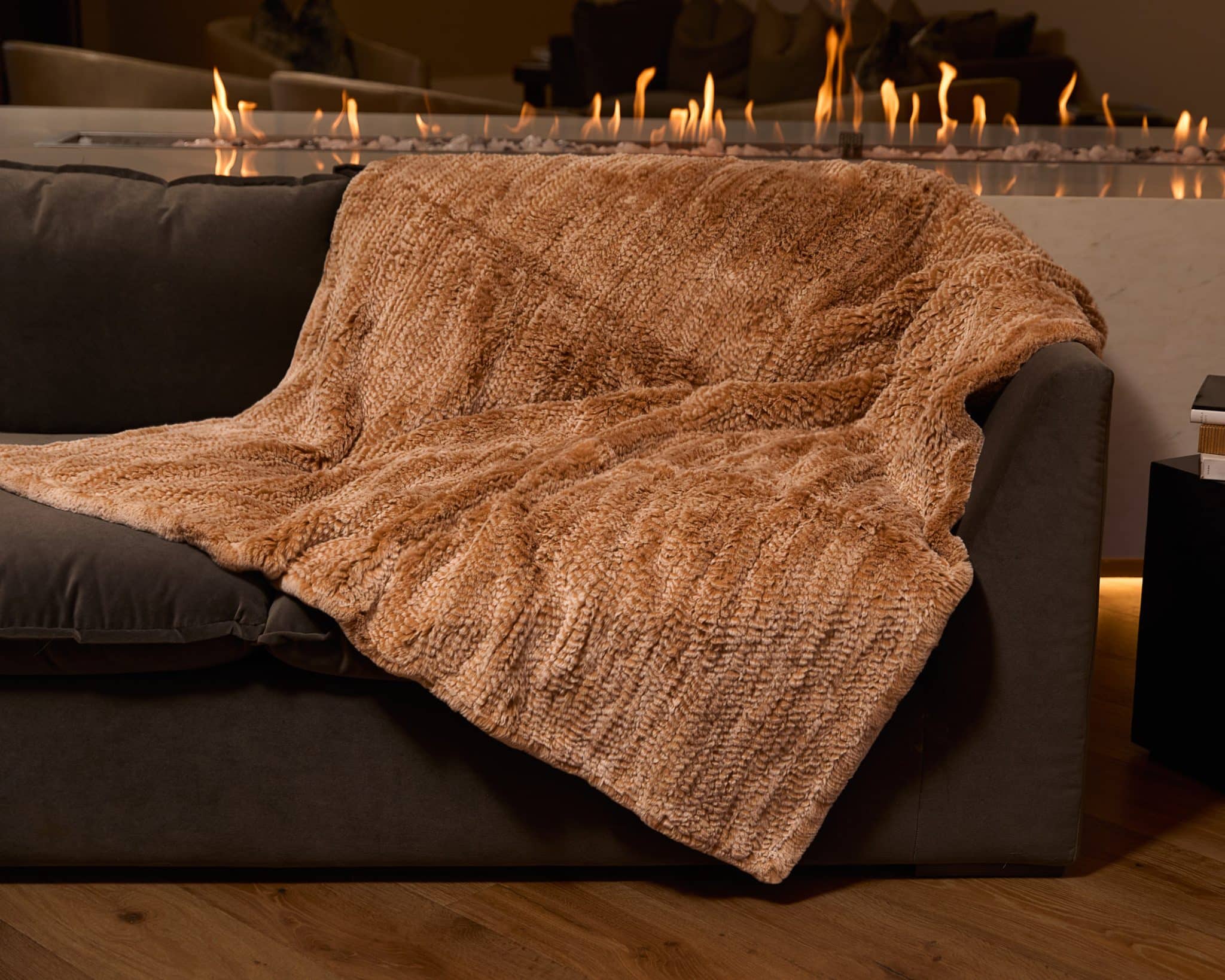 Knitted Chinchilla Rex Fur Blanket - Sitka Fur Gallery