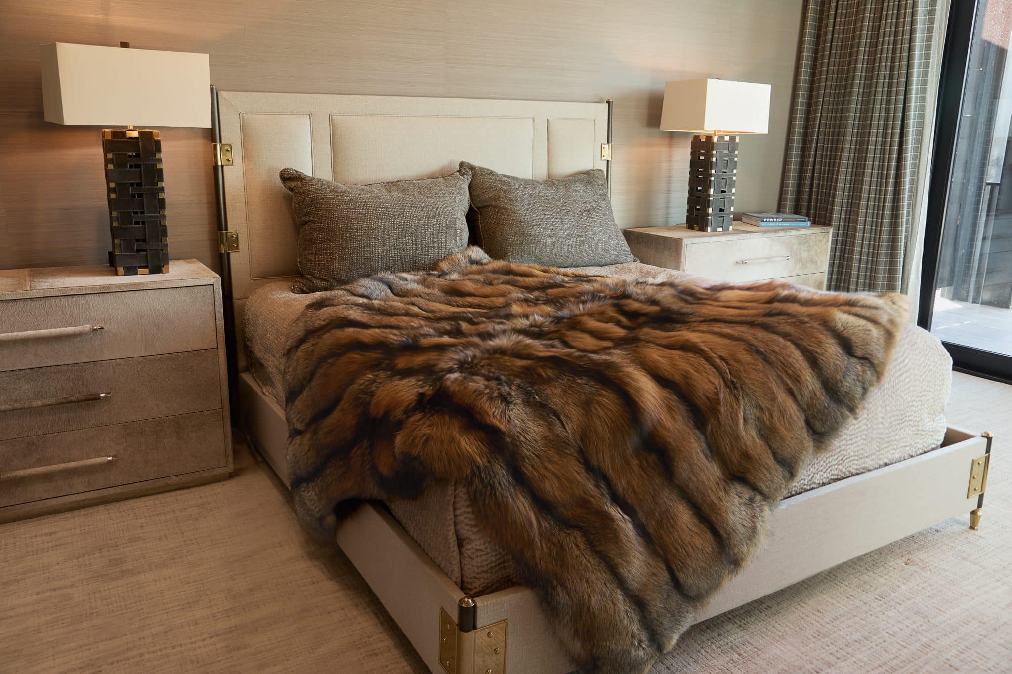 Red Cross Fox Blanket draped over bed