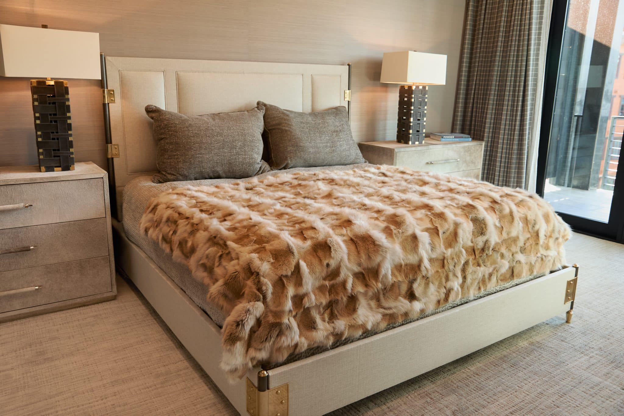 Sculpted Coyote Blanket on bed