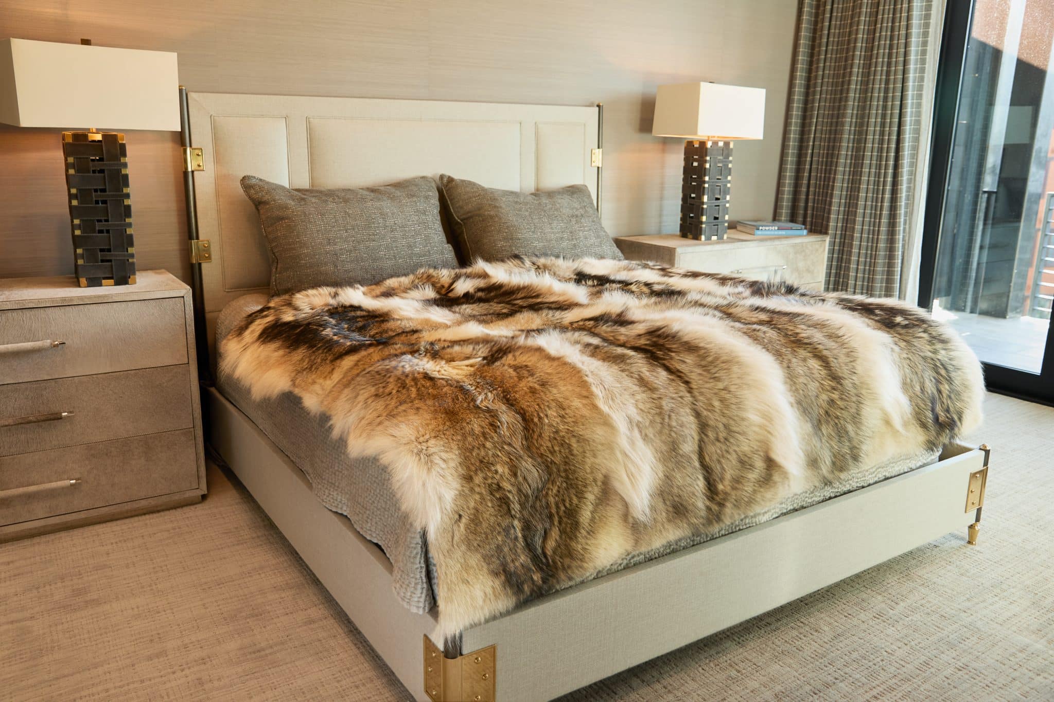 Alaskan Timber Wolf Blanket on bed