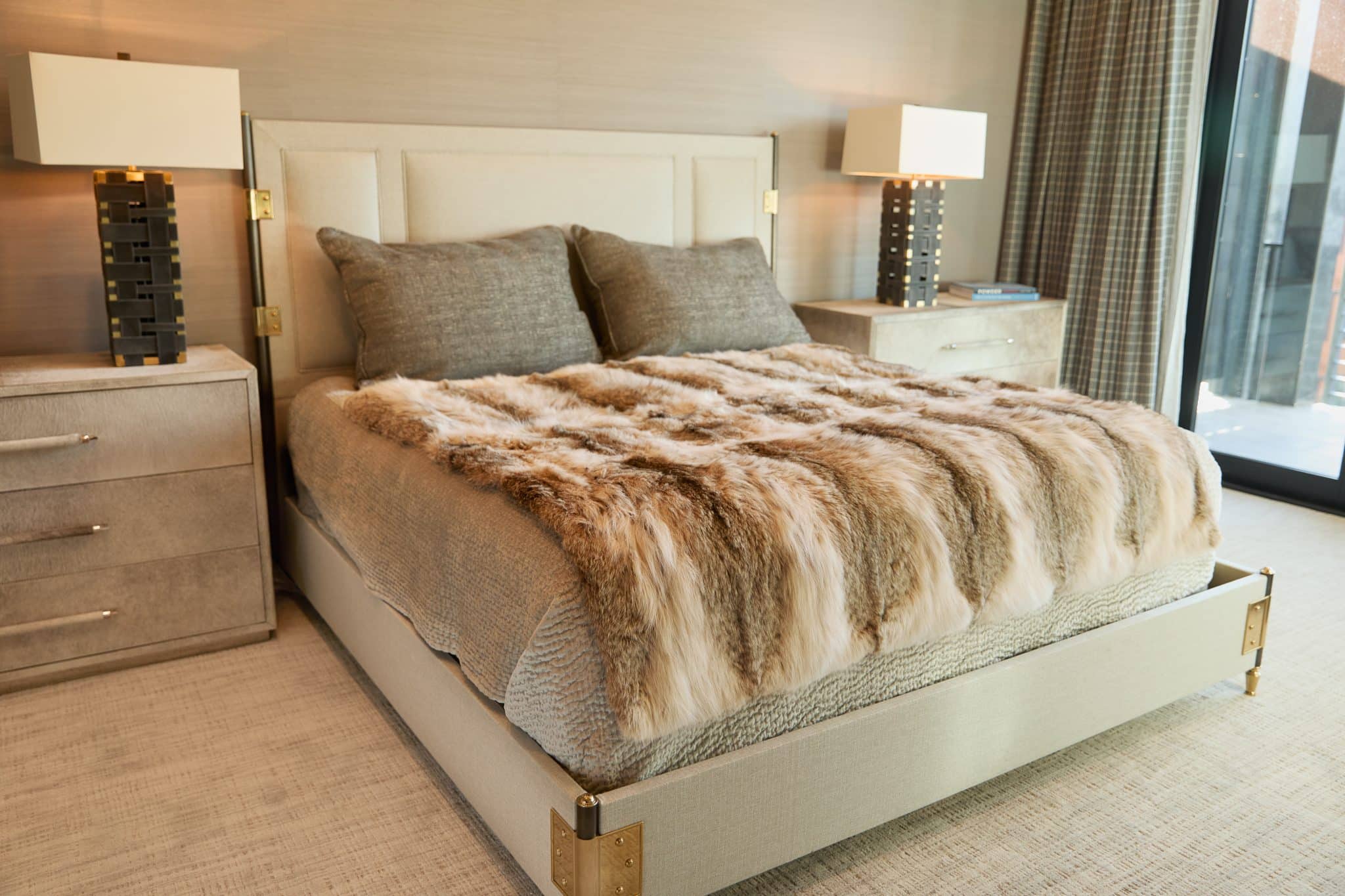 Canadian Lynx Blanket on bed