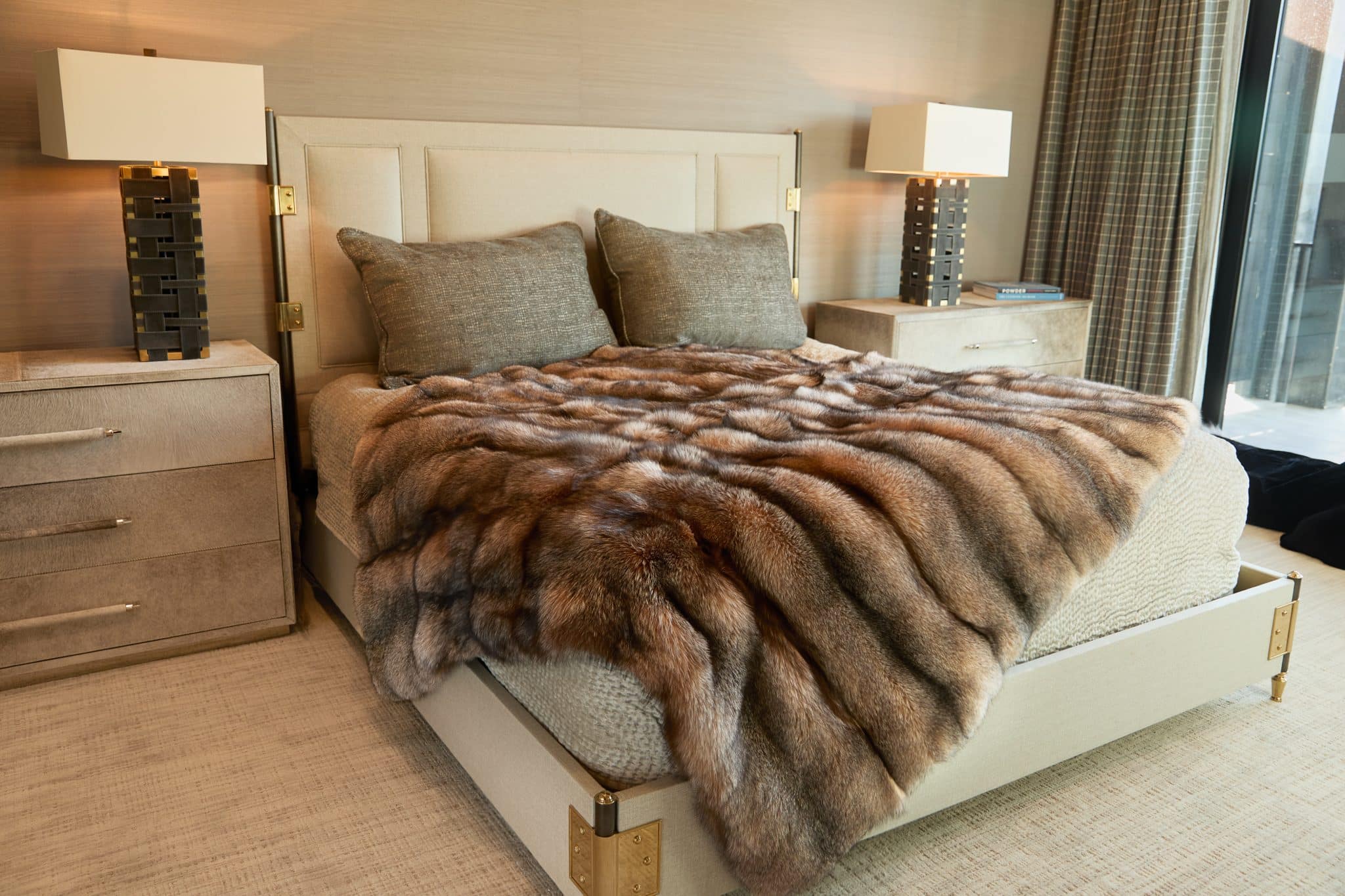 Crystal Fox Blanket draped over bed