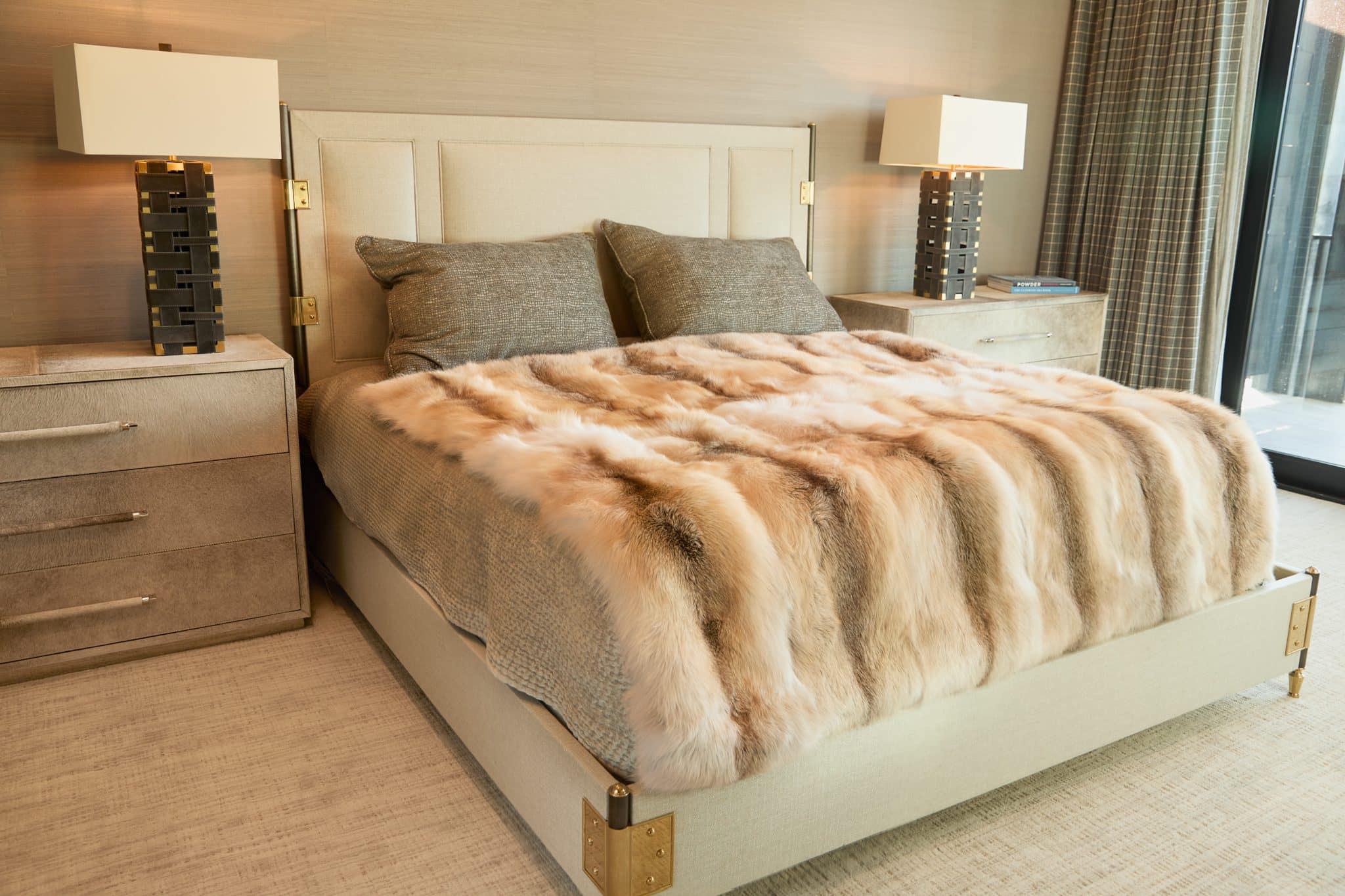 Golden Isle Fox Blanket on bed