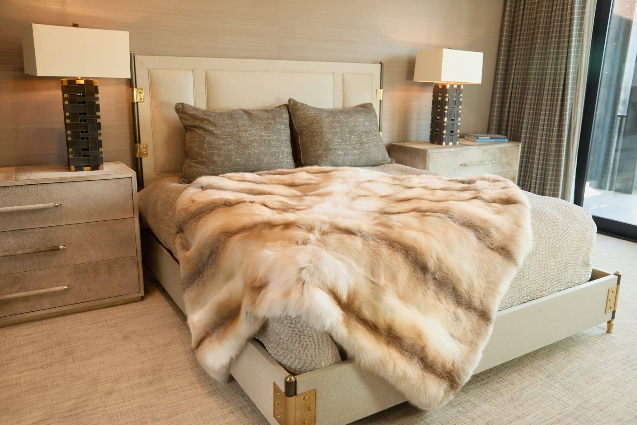 Golden Isle Fox Blanket draped over bed