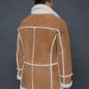 The Rebel reversible merino lamb shearling coat - whiskey - back