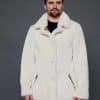 The Rebel reversible merino lamb shearling coat - whiskey - fur-side out - front