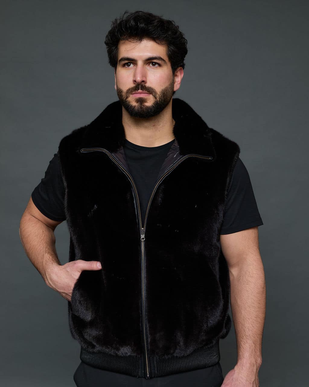 The Thomas reversible mink puffer vest - fur-side out - front