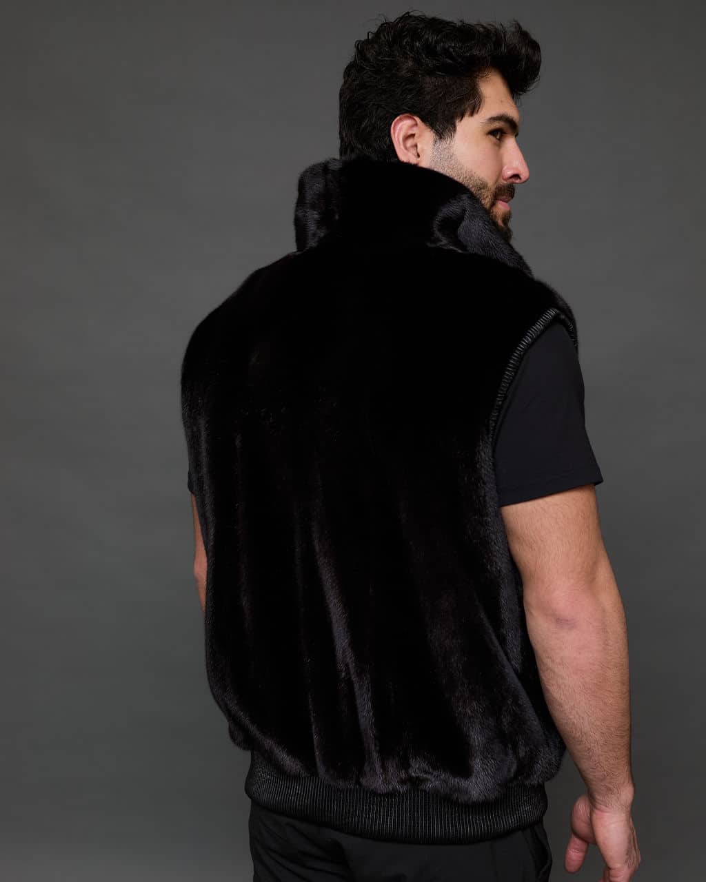 The Thomas reversible mink puffer vest - fur-side out - back