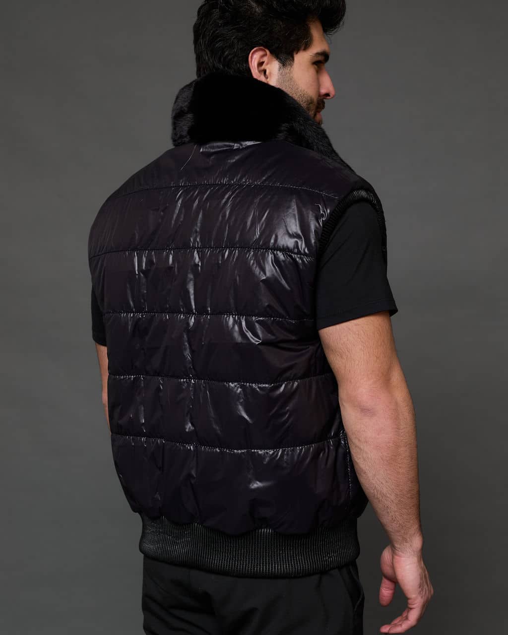 The Thomas reversible mink puffer vest - back