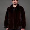 The Mike - classic mink jacket - Mahogany - front