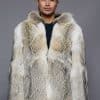 The Theo - Natural Hand-matched Coyote Pelt Parka - Front