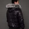 The Charlie - Reversible Sheared Beaver Puffer Jacket - Textile Side - Back