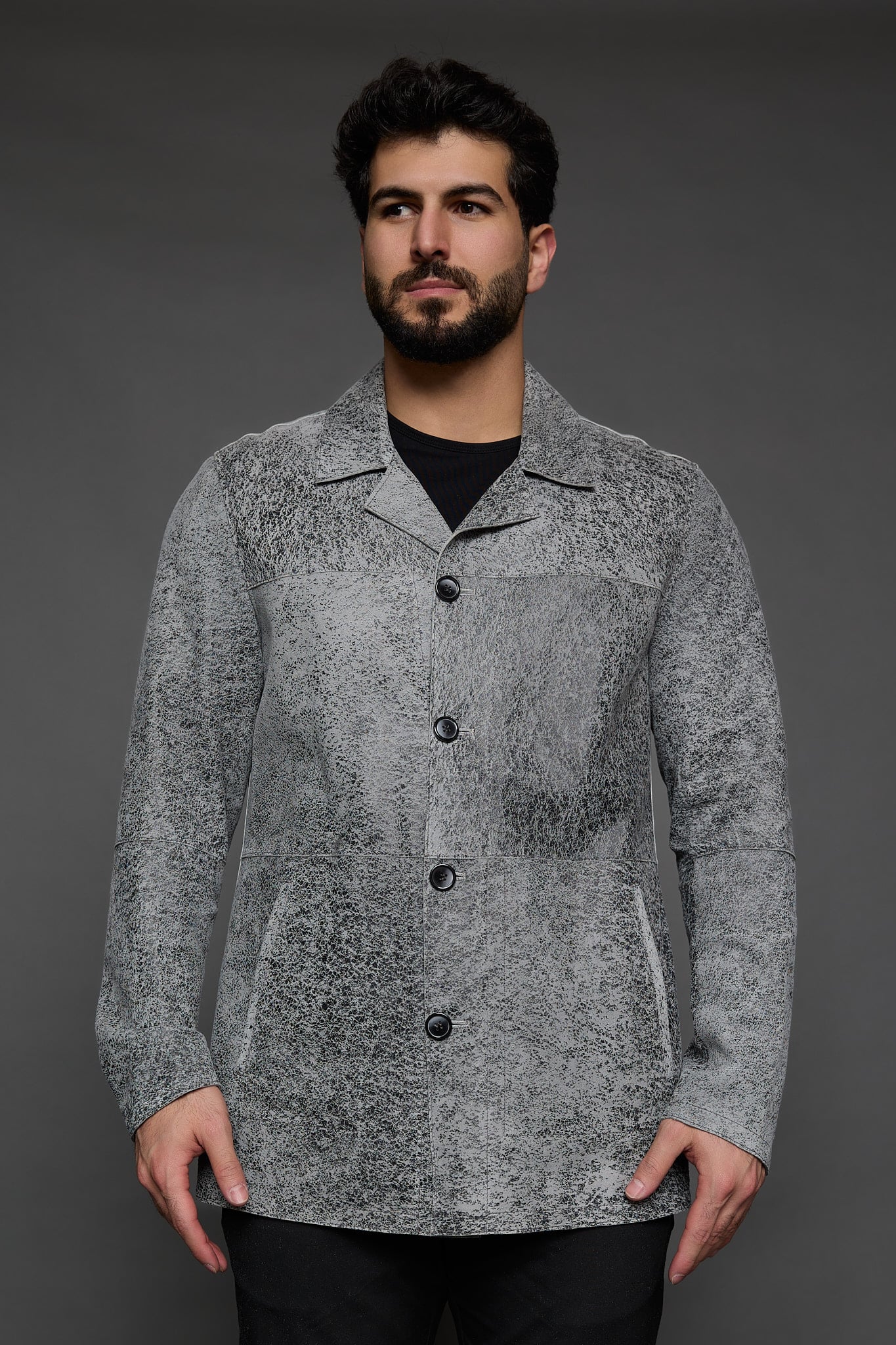 The Jack Italian Lambskin Leather Jacket with Quilted Detail