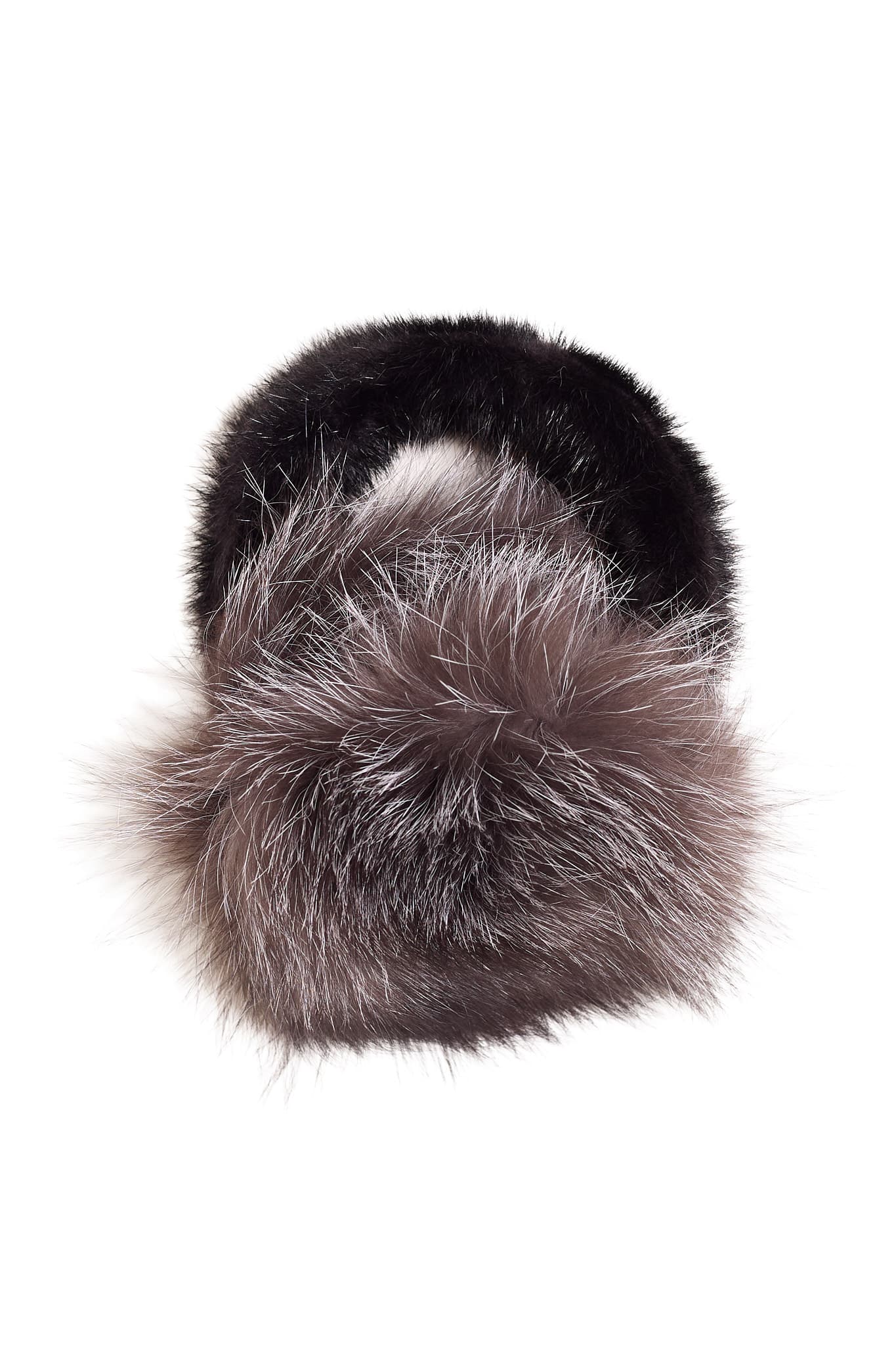 black and grey earmuffs against a white backdrop