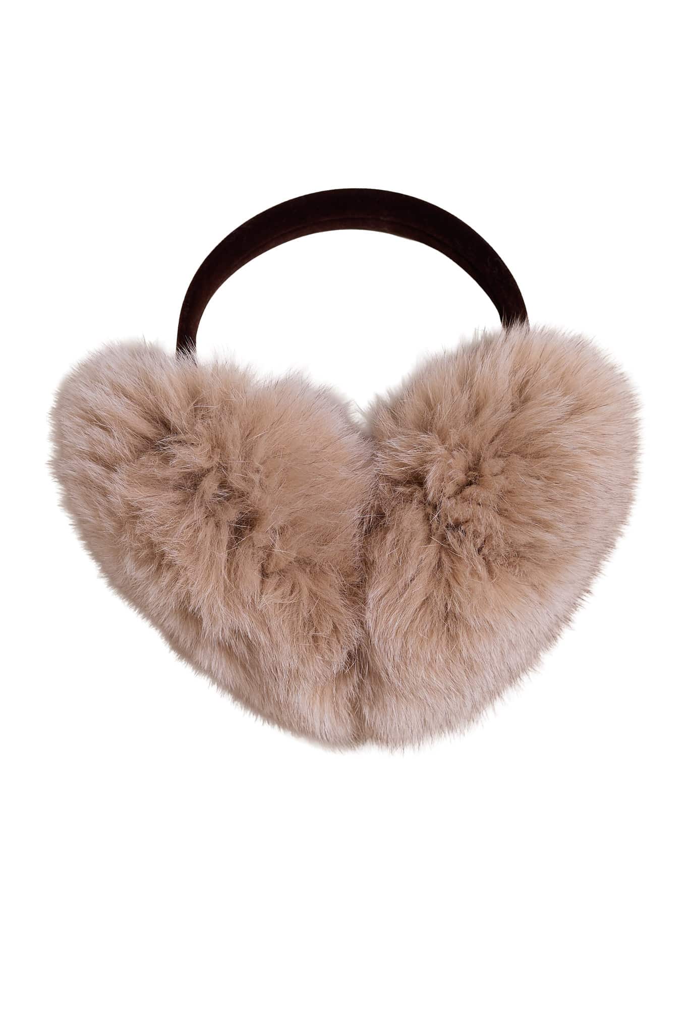 beige earmuffs against a white background