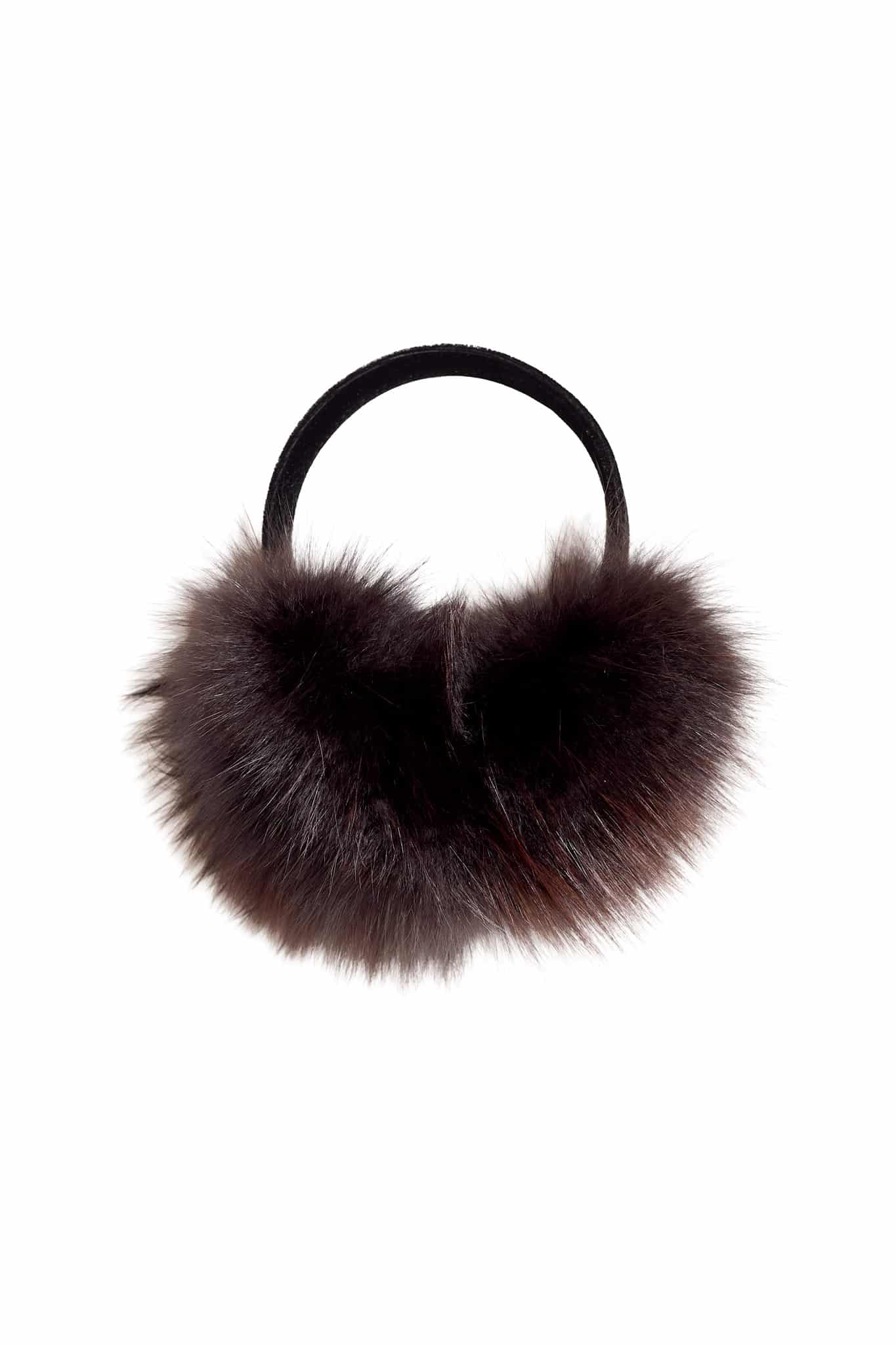 brown earmuffs against a white background