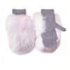Two light blue fingerless mittens arranged atop a white background.